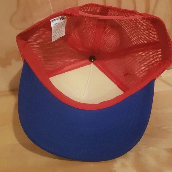 Vintage G & E Racing Mesh  Snapback Trucker Hat Blue/White/Red - Picture 5 of 6